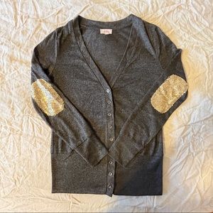 Pixley Sparkled Elbow Patch Cardigan S